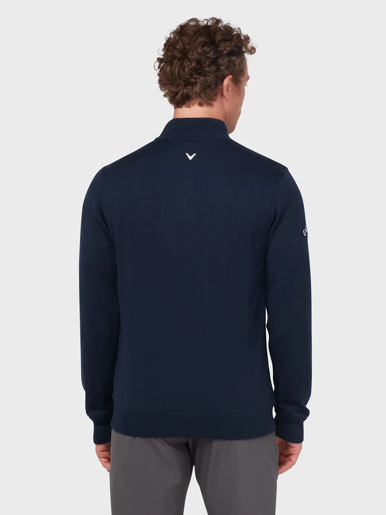 Windstopper Quarter Zipped Sweater In Navy Blue