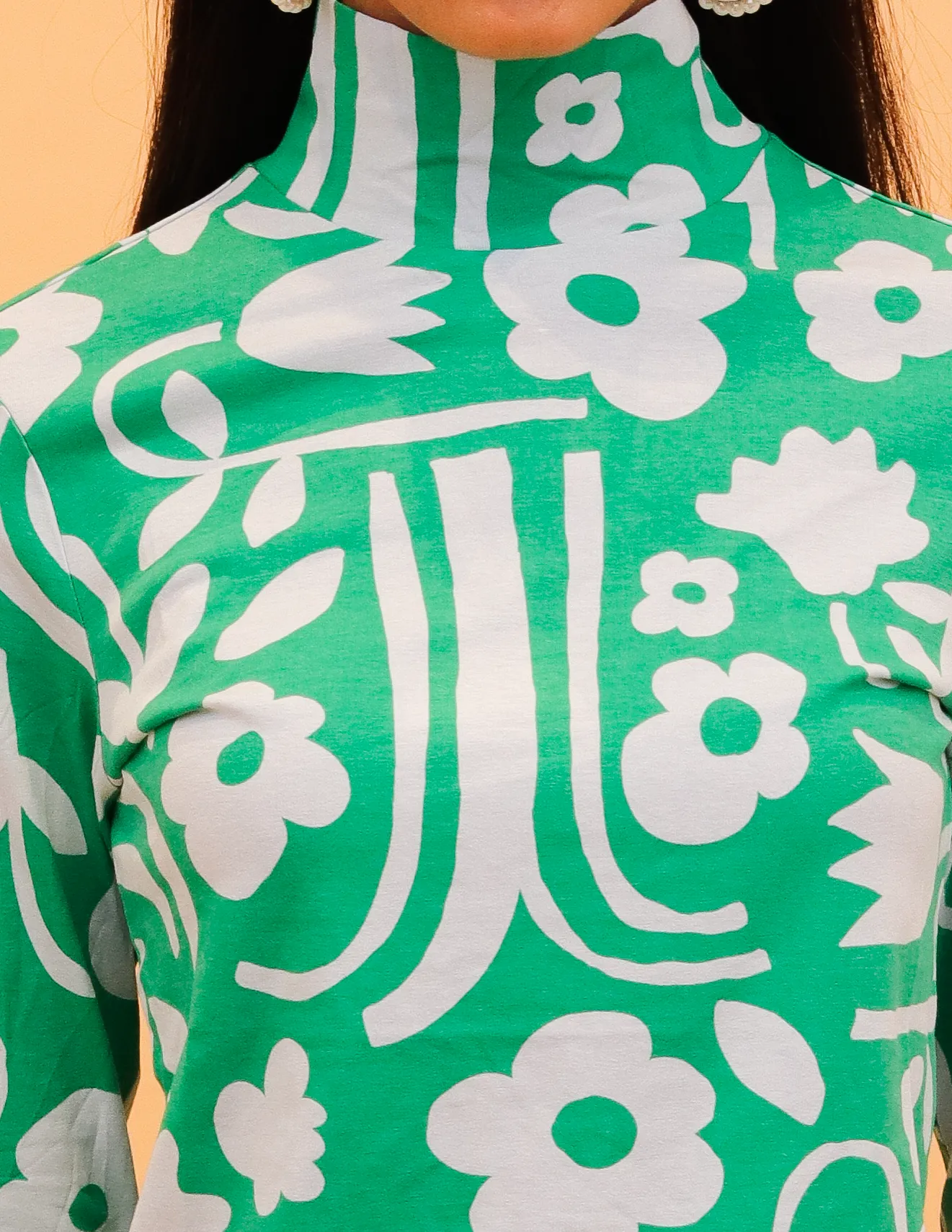 Women Green Floral Print Top