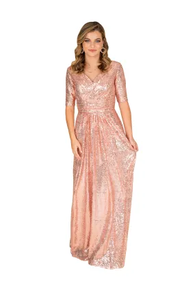 Women Sequin Fit Long Dress