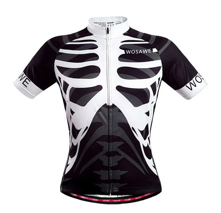 WOSAWE Bone White and Black Short Sleeve Cycling Jersey