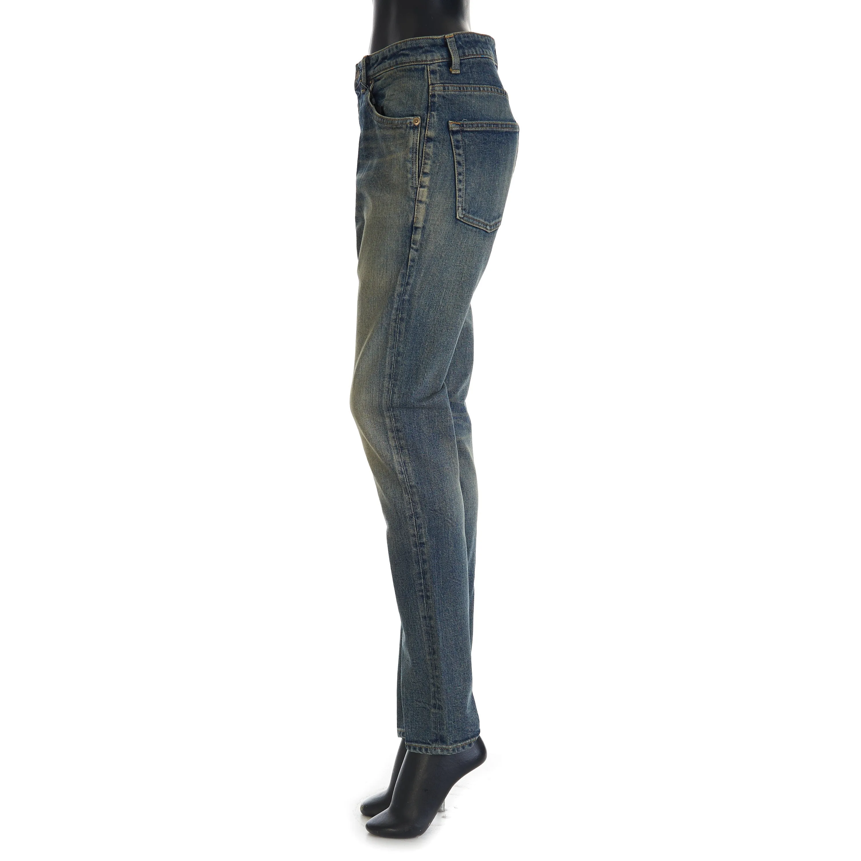 YSL Mid Waist Skinny Jeans In Vintage Blue Denim